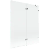 Parawany nawannowe - Mexen Lunar parawan nawannowy 2-skrzydłowy prawy 140 x 150 cm, transparent, chrom - 897-140-100-01-00-P - miniaturka - grafika 1