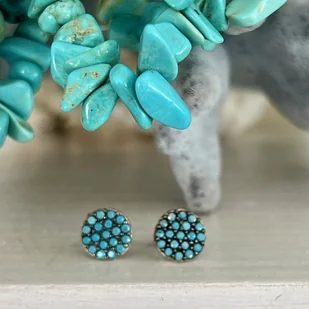 Kolczyki srebrne z turkusami - Kolczyki - miniaturka - grafika 1