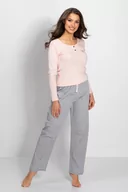 Piżamy damskie - Piżama Linda Pink-Grey (Rozmiar XL) - miniaturka - grafika 1