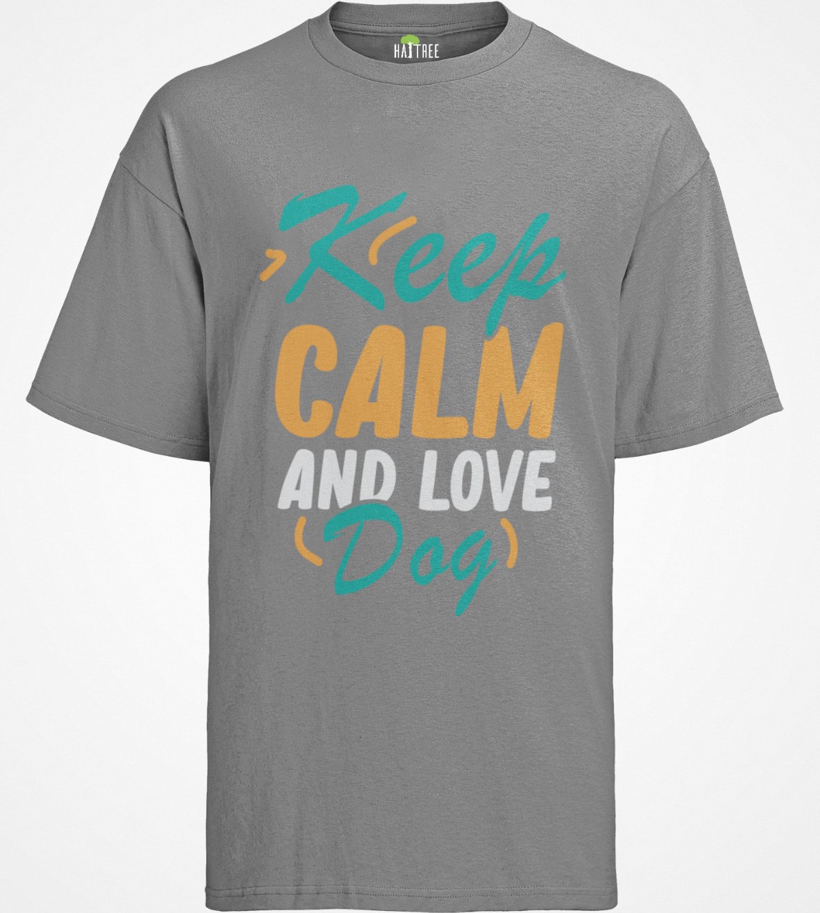 Organiczny męski t-shirt dla psa z napisem Keep Calm and Love Dog