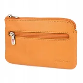 Etui na klucze - Skórzane etui na klucze banknoty pokrowiec duży Pomarańcz - miniaturka - grafika 1