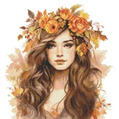 Pasmanteria - Haft krzyżykowy - Zestaw do haftu - Pani Jesień - miniaturka - grafika 1