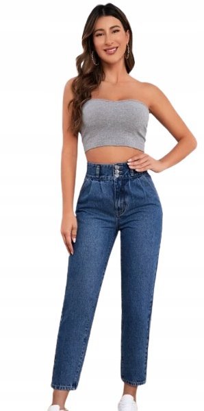 SHEIN JEANSY DAMSKIE NIEBIESKIE CASUAL 30 ŁKX
