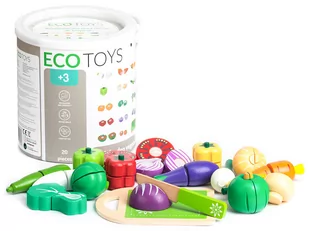 EcoToys Drewniane warzywa do krojenia 20szt - Zabawki AGD - miniaturka - grafika 1