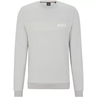 Bluzy męskie - BOSS Męska bluza dresowa z kapturem, Light/Pastel Grey57, XXL - grafika 1