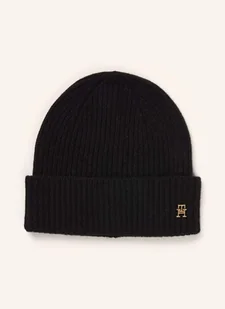 Tommy Hilfiger Kaszmirowa Czapka schwarz - Czapki damskie - miniaturka - grafika 1