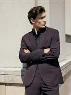 Kurtki męskie - Reserved - Marynarka slim fit z domieszką wiskozy - mahoniowy - miniaturka - grafika 1