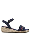 Buty dla dziewczynek - Tommy Hilfiger Espadryle Rope Wedge Sandal T3A7-32777-0048 M Granatowy - miniaturka - grafika 1
