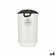 Kosze na bieliznę - Kosz na pranie vintage biały plastikowy 40 L 34 x 52,5 x 34 cm (4 sztuki) - miniaturka - grafika 1