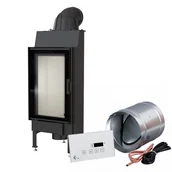 Kominki wolnostojące - Kratki.pl Marek Bal KOMINEK POWIETRZNY STALOWY NADIA 9 KW Z MSK GLASS NADIA/9/Z/MSK/GLASS - miniaturka - grafika 1