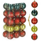 Bombki - Bombki choinkowe 30 szt. ozdoby świąteczne zestaw 6cm czerwony, zielony - miniaturka - grafika 1