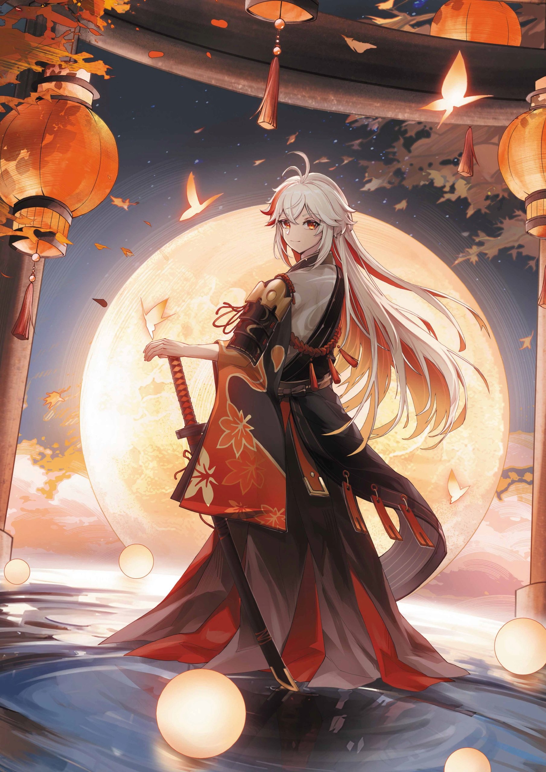 Plakat A3 Genshin Impact Anime Gra Kaedehara Kazuha