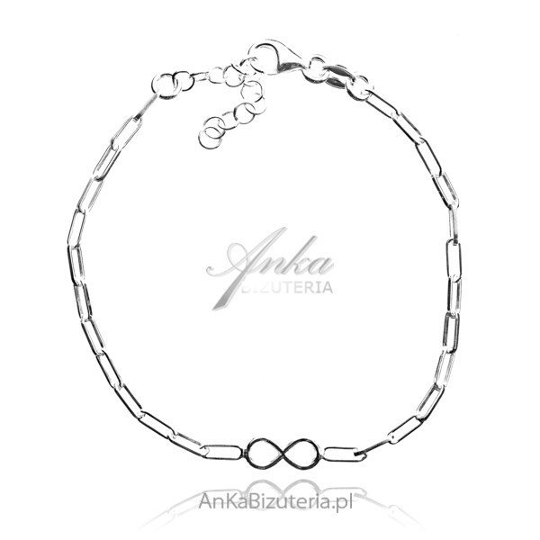 ankabizuteria.pl Bransoletka srebrna z nieskończonością na łańcuszku