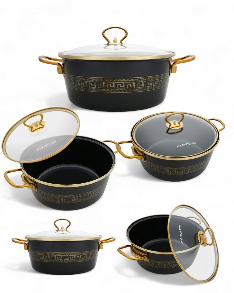 Garnki Emaliowane 10 el. Indukcja Gaz - Wysoka Jakość MASTERPAN