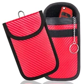 Etui na klucze - 2x ETUI ANTYKRADZIEŻOWE NA KLUCZYK RFID BLOKUJĄCE SYGNAŁ Z KARABIŃCZYKIEM - miniaturka - grafika 1