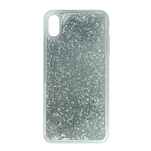 Babaco Etui na telefon iPhone XS Max płynny efekt brokatu, srebrne - Etui i futerały do telefonów - miniaturka - grafika 1
