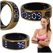 Smartringi - SMART RING INTELIGENTNY PIERŚCIEŃ WYŚWIETLACZ PULS KROKI GOLD ROZMIAR 9 - miniaturka - grafika 1