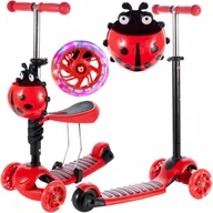 Hulajnogi - Hulajnoga Biedronka, Trójkołowa Balansowa z Święcącymi kółkami - Czerwona - miniaturka - grafika 1
