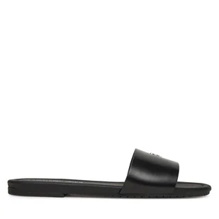 Klapki Calvin Klein Jeans Flat Sandal Slide Mg YW0YW01697 Czarny - Klapki i japonki damskie - miniaturka - grafika 1