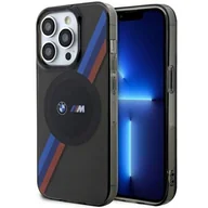 Etui i futerały do telefonów - Etui BMW Tricolor Stripes MagSafe do Apple iPhone 14 Pro Szary - miniaturka - grafika 1