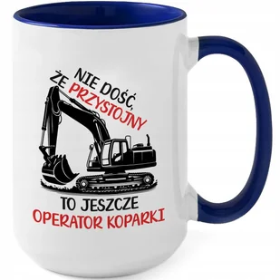 Kubek Z Nadrukiem PREZENT DLA OPERATORA KOPARKI Biało Granatowy - Kubki - miniaturka - grafika 1