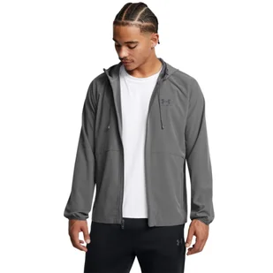 Męska kurtka wiatrówka Under Armour UA Stretch Woven Windbreaker - szara - Kurtki męskie - miniaturka - grafika 1