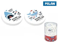 Przybory szkolne - MILAN Gumka D4740 okrągła Shark Attack p40  Cena za 1szt - miniaturka - grafika 1