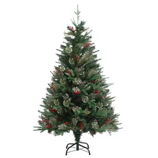 vidaXL Choinka z szyszkami zielona 120 cm PVC i PE 340525 - Choinki - miniaturka - grafika 1