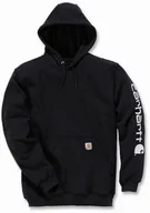 Bluzy męskie - Bluza Carhartt Mid Signature Sleeve Logo Black - miniaturka - grafika 1