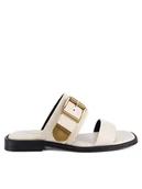 Klapki i japonki damskie - Badura Klapki LOTUS-118261 Biały - miniaturka - grafika 1