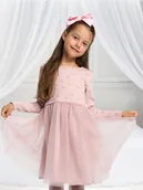 Sukienki i spódniczki dla dziewczynek - Sinsay - Sukienka z tiulem - różowy - miniaturka - grafika 1