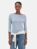 Bluzki damskie - Tommy Hilfiger Bluzka New Cody WW0WW40589 Błękitny Slim Fit - miniaturka - grafika 1