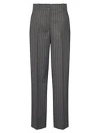 Spodnie damskie - Tommy Hilfiger Spodnie materiałowe WW0WW47550 Szary Wide Leg - miniaturka - grafika 1