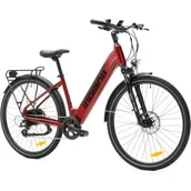 Rowery elektryczne - Rower elektryczny INDIANA E-Trekking 3.0 U18 28 cali Bordowo-czarny - miniaturka - grafika 1