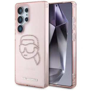 Karl Lagerfeld Rhinestones Karl Head Logo - Etui Samsung Galaxy S25 Ultra (różowy) - Etui i futerały do telefonów - miniaturka - grafika 1