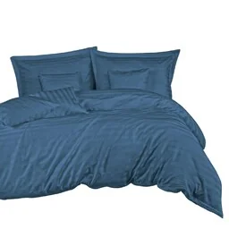 Darymex Pościel bambusowa 220x200 niebieska paski satyna bawełniana jednobarwna 2 poszewki 70x80 Bamboo 23 - Pościel Darymex Pościel bambusowa 220x200 niebieska paski satyna bawełniana jednobarwna 2 poszewki 70x80 Bamboo 23 - Pościel - miniaturka - grafika 1