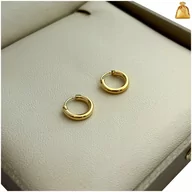 Biżuteria dla dzieci - ZŁOTE POZŁACANE DELIKATNE KOLCZYKI KÓŁKA KÓŁECZKA 1 CM DLA DZIEWCZYNKI 925 - miniaturka - grafika 1
