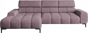 DomoHome Narożnik tapicerowany w kształcie litery L Lewa strona 177x270 cm Narożnik z funkcją spania Sofa rozkładana Funkcja spania Mała 3 siedziska Regulowane zagłówki Regulowane siedzisko Pudrowy róż - Sofy i kanapy - miniaturka - grafika 1