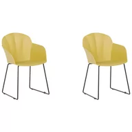 Krzesła - Beliani Zestaw 2 krzeseł do jadalni żółty SYLVA - miniaturka - grafika 1