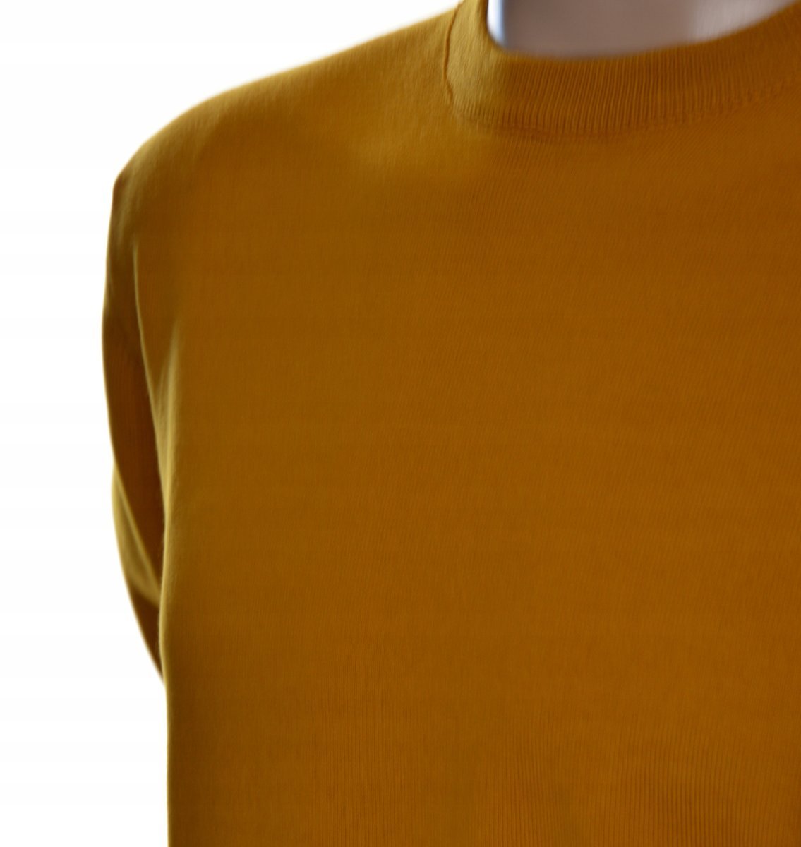 Sweter męski z kaszmiru i wełny merynosów kaszmirowy merino L miodowy c.175