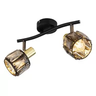 Lampy sufitowe - Globo Indiana 54357-2B plafon lampa sufitowa spot 2x40W E14 czarny/złoty - miniaturka - grafika 1