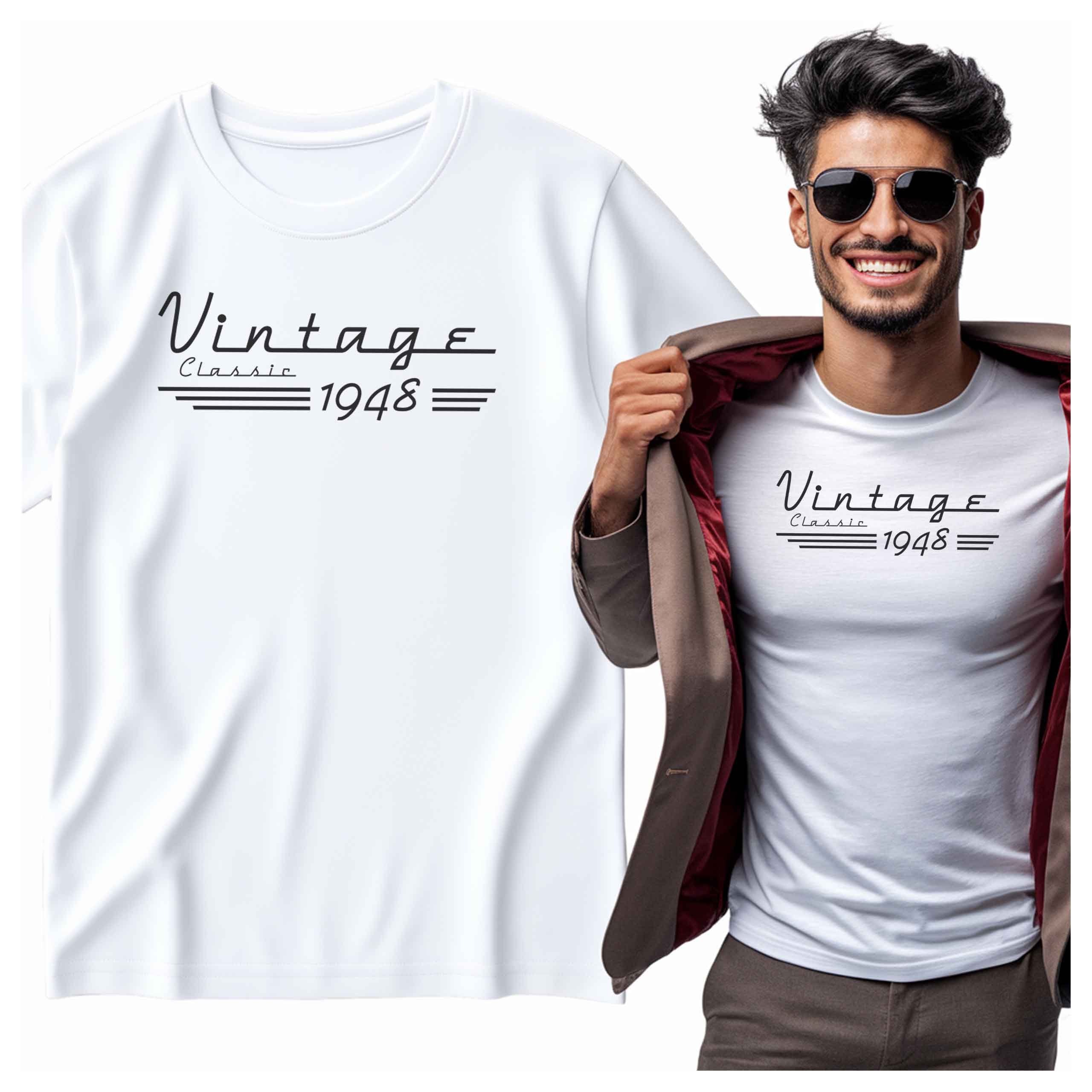Koszulka Męska Vintage Classic 1948 motoryzacyjna