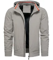 Kurtki męskie - Kurtka męska wiatrówka z stójką szara Recea - miniaturka - grafika 1