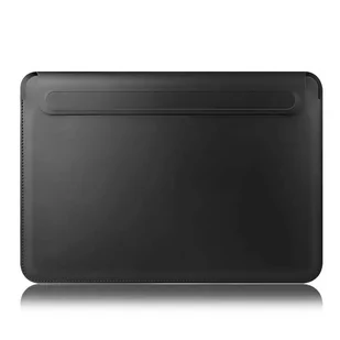 SKÓRZANA MAGNETYCZNA TORBA NA LAPTOPA 13-14 CALI CZARNA - Torby na laptopy - miniaturka - grafika 1