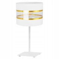Lampy stojące - Lampa nocna stołowa Elegance Gold Gia modern 1xE27 20cm klosz walec biały Light Home LH - miniaturka - grafika 1