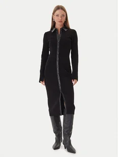Patrizia Pepe Sukienka dzianinowa 2A2982 K215 Czarny Regular Fit - Sukienki - miniaturka - grafika 1