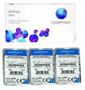 CooperVision Biofinity Toric 3 szt. Soczewki miesięczne (-5.50 dpt, Cyl. -1.75, Axis 160 & BC 8.7) - Soczewki kontaktowe - miniaturka - grafika 1