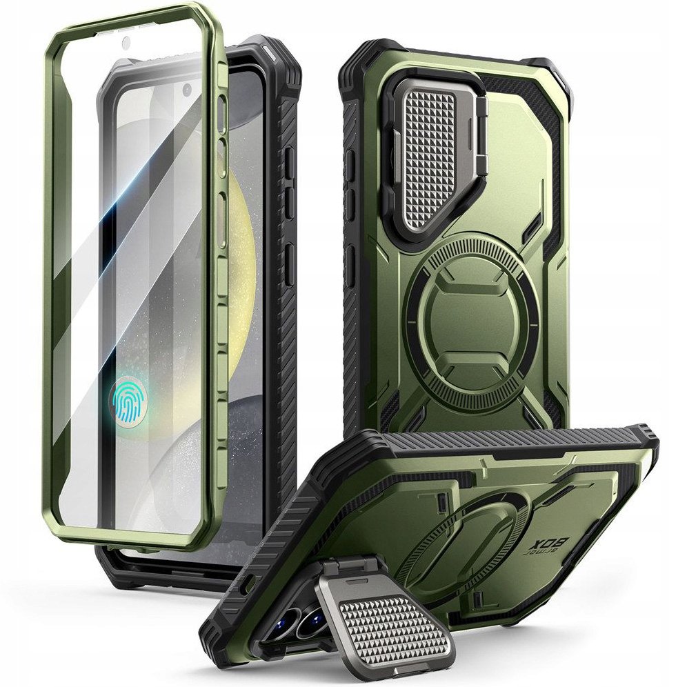 Supcase Etui pancerne i-Blason Armorbox Mag SP do Galaxy S25, do MagSafe, zielone