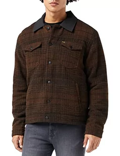 Wrangler Męska kurtka z wełny Trucker Jacket, Carafe Brown, rozmiar 3XL - Kurtki męskie - miniaturka - grafika 1