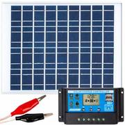 Zestawy solarne - Zestaw solarny fotowoltaiczny 20W 12V (Panel solarny 20W, Regulator napięcia 10A) VOLT POLSKA - miniaturka - grafika 1